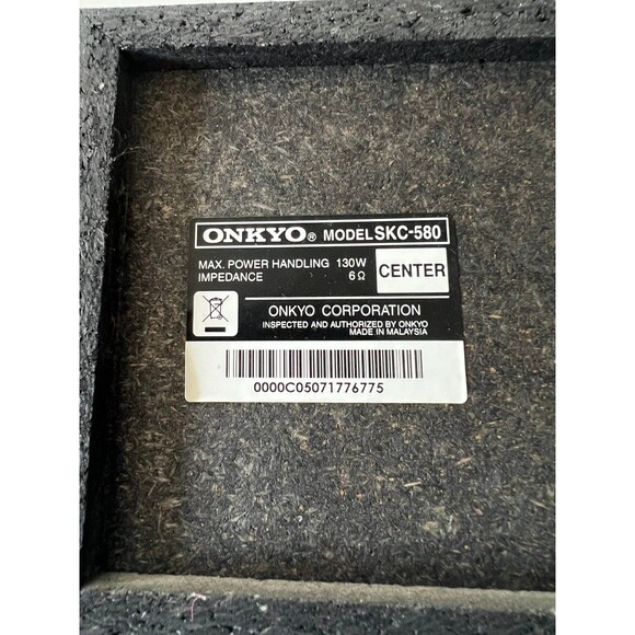Vintage Black Onkyo Model SKC-580 Center Channel Wired TV Home Audio Speaker - Picture 6 of 6